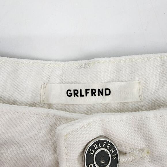 GRLFRND Distressed High Rise White Wash Denim Helena Short in Pierre Size 27 - Picture 3 of 6